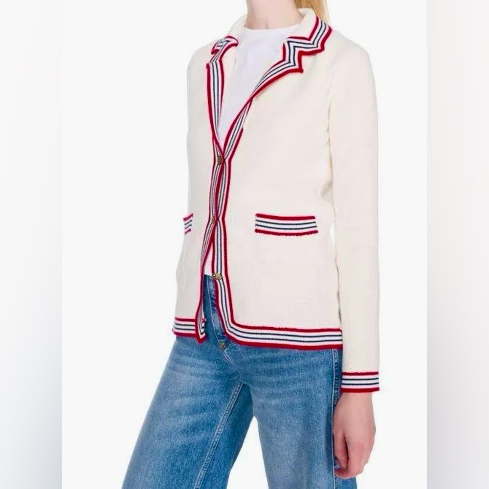 Sandro Nautical Style Cardigan in white size 0/XS - Picture 4 of 11